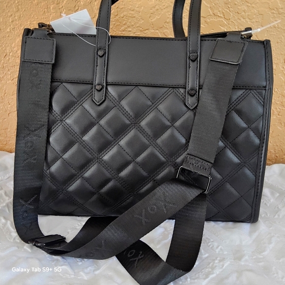 NWT BLACK XOBECCA BETSEY JOHNSON TOTE SHOULDER BAG w/POUCH - Picture 4 of 15